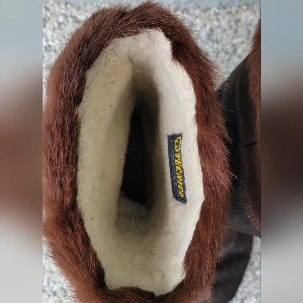 Tecnica Italy Genuine Fur Shearling Lined Winter Boots  EU 40 Après Ski Cozy